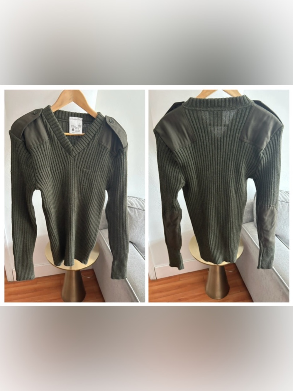 Vtg Knit Wool 90’s Chunky Men’s Sweater M Grandpa Made in England  Stretch